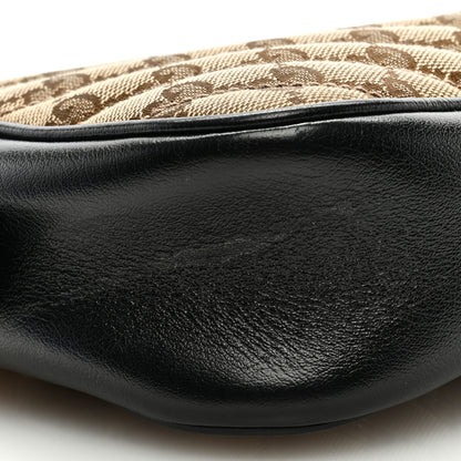 Gucci Monogram Matelasse Diagonal Small GG Marmont Chain Shoulder Bag Beige Black 7 of 10