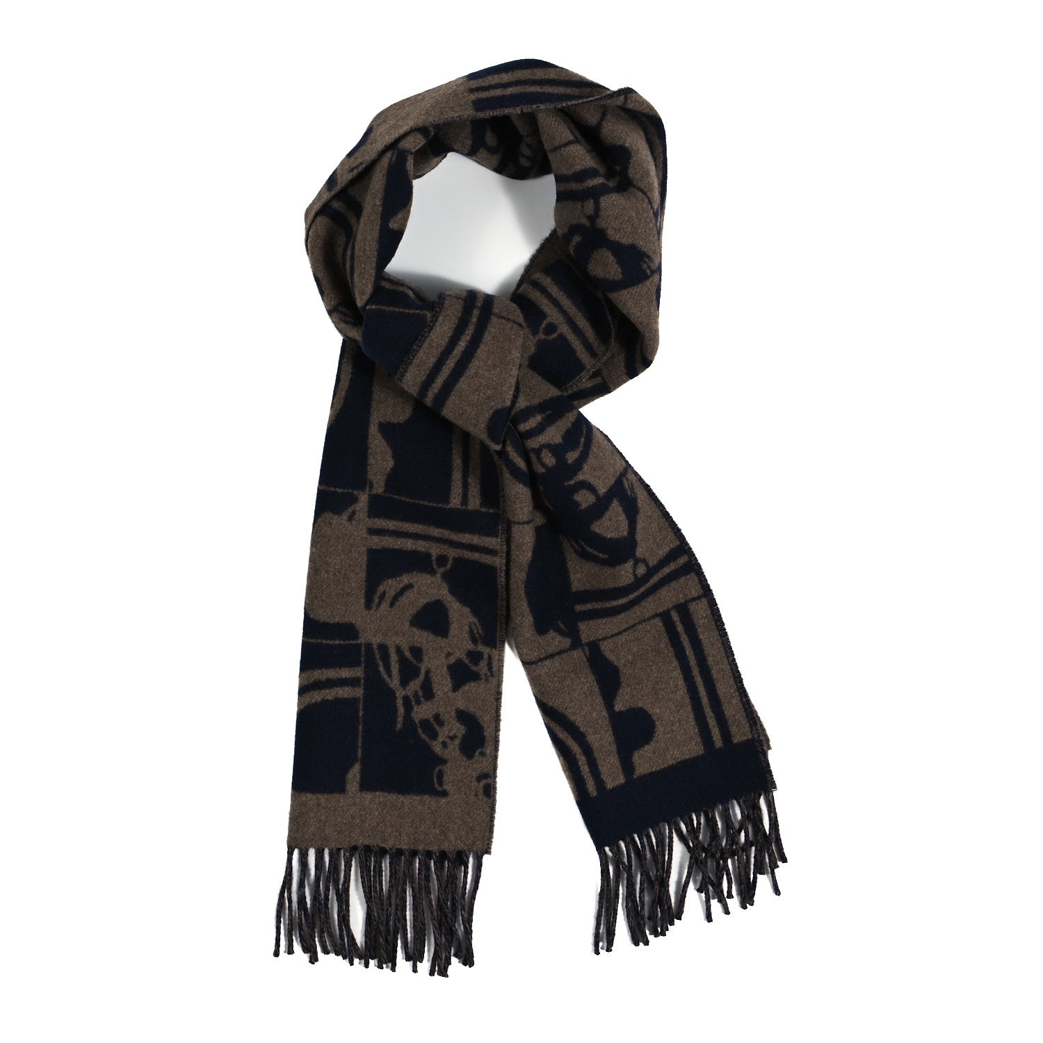 Hermes Cashmere Brides de Gala en Desordre Muffler Marine Etoupe 1 of 4