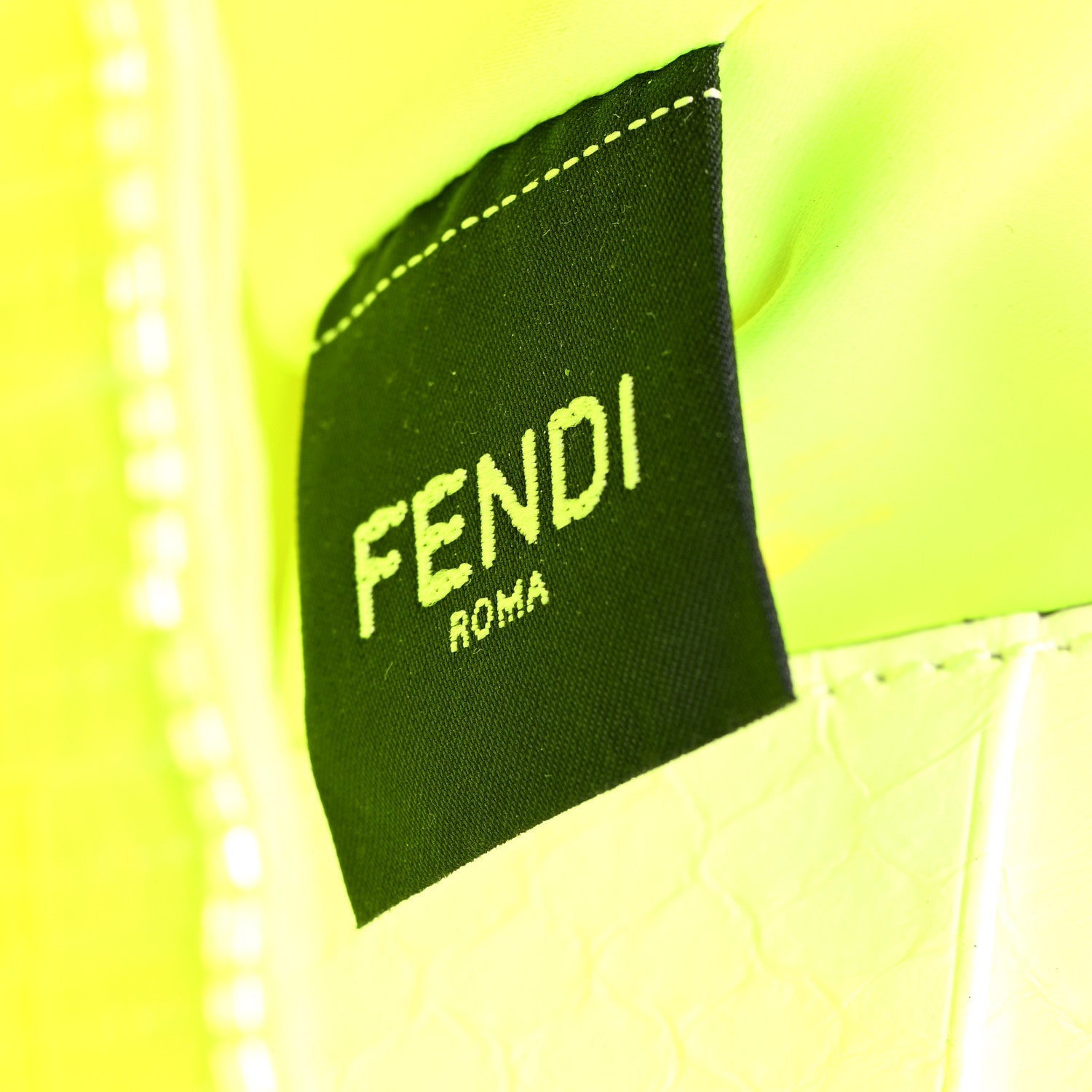 Fendi Transparent Paillettes Elaphe Mini Baguette Yellow Fluo Avorio 6 of 10