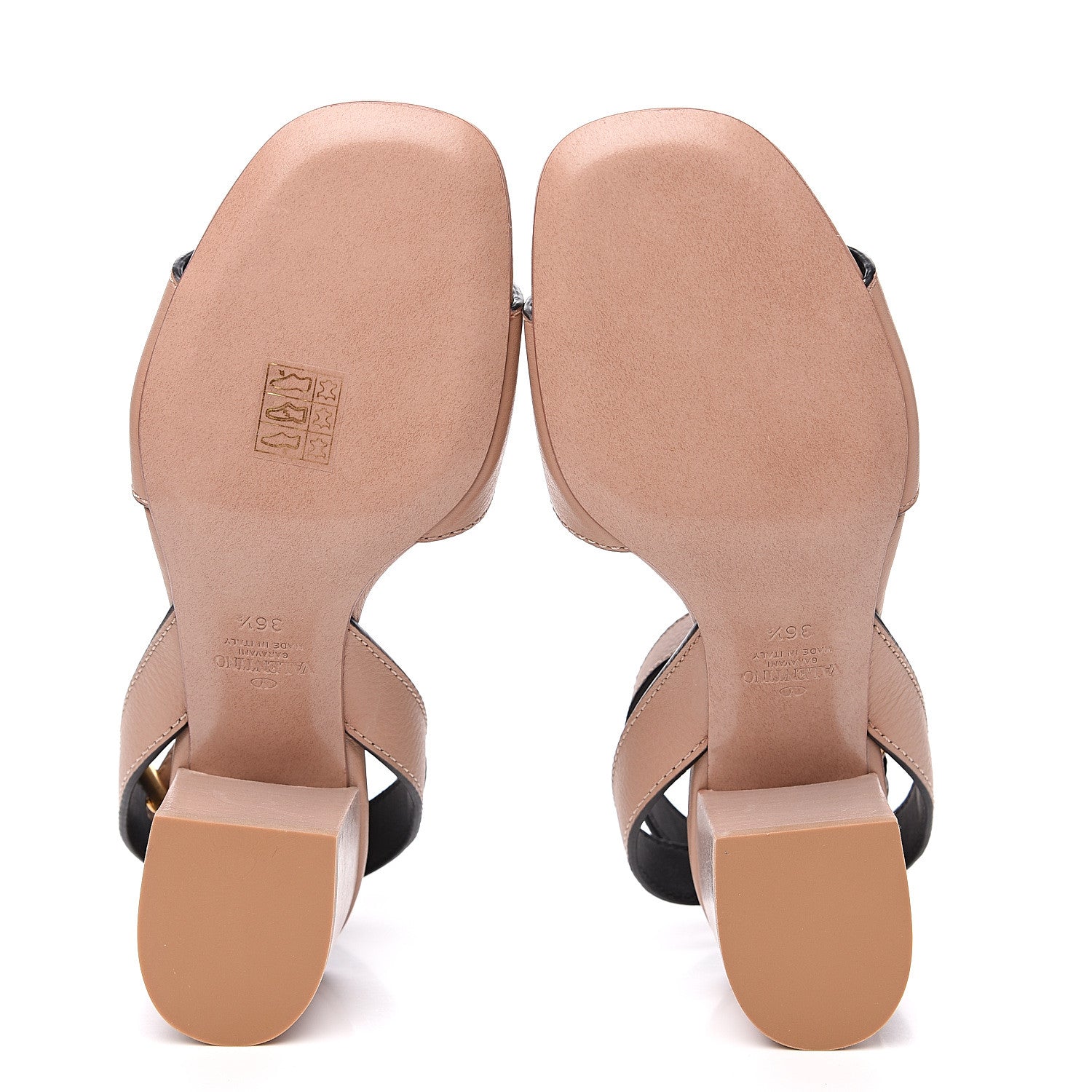 Valentino Garavani Grainy Cowhide VLogo 60mm Sandals 36.5 Rose Cannelle 5 of 9