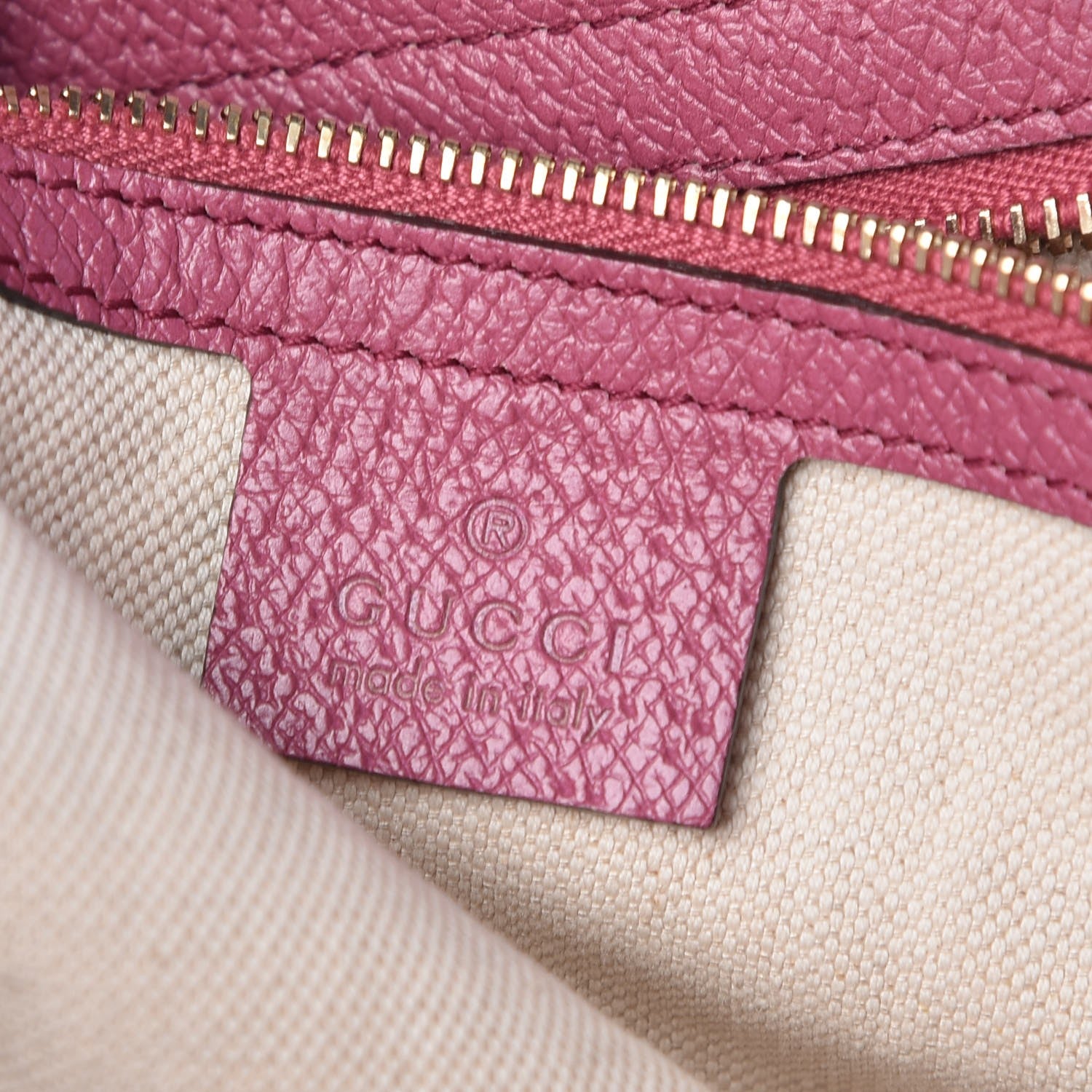 Gucci Monogram Textured Calfskin Medium Bree Zippered Tote Beige Ebony Peonia Flower 6 of 7