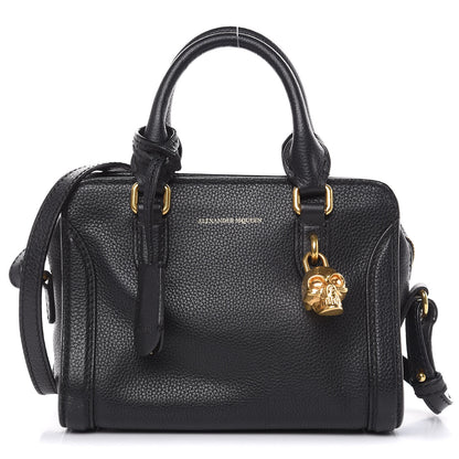 Alexander McQueen Pebbled Calfskin Mini Padlock Tote Black 1 of 12