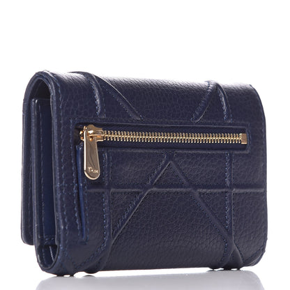 Christian Dior Grained Calfskin Cannage Diorama Elancee Wallet Blue 3 of 8
