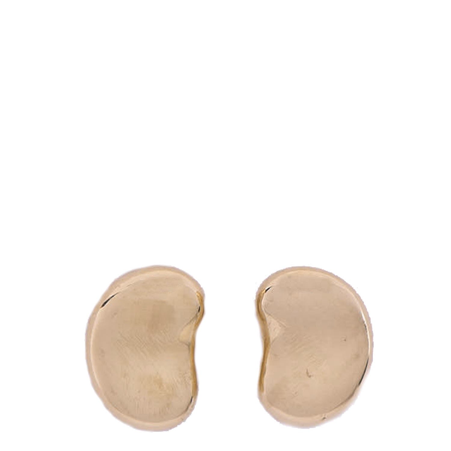 Tiffany 18K Yellow Gold 5mm Elsa Peretti Bean Earrings 1 of 5
