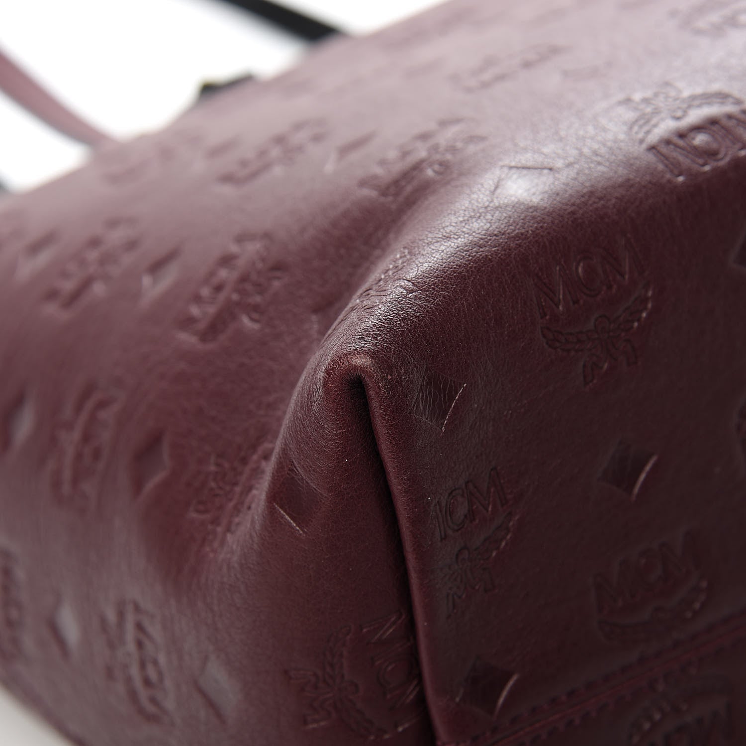 MCM Calfskin Ottomar Monogram Medium Klara Shopper Tote Rustic Brown 9 of 13