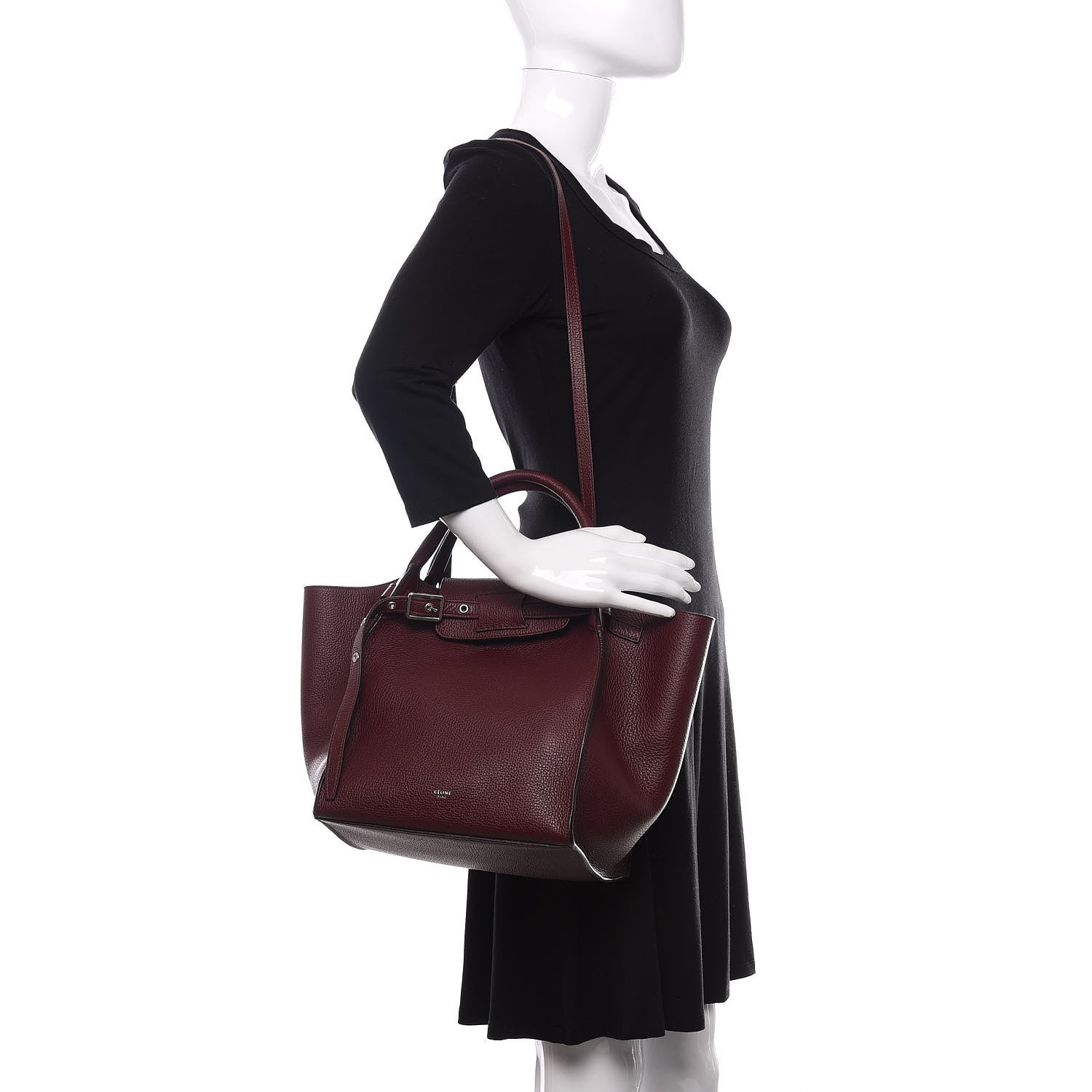 Celine Supple Grained Calfskin Long Strap Small Big Bag Light Burgundy 2 of 10