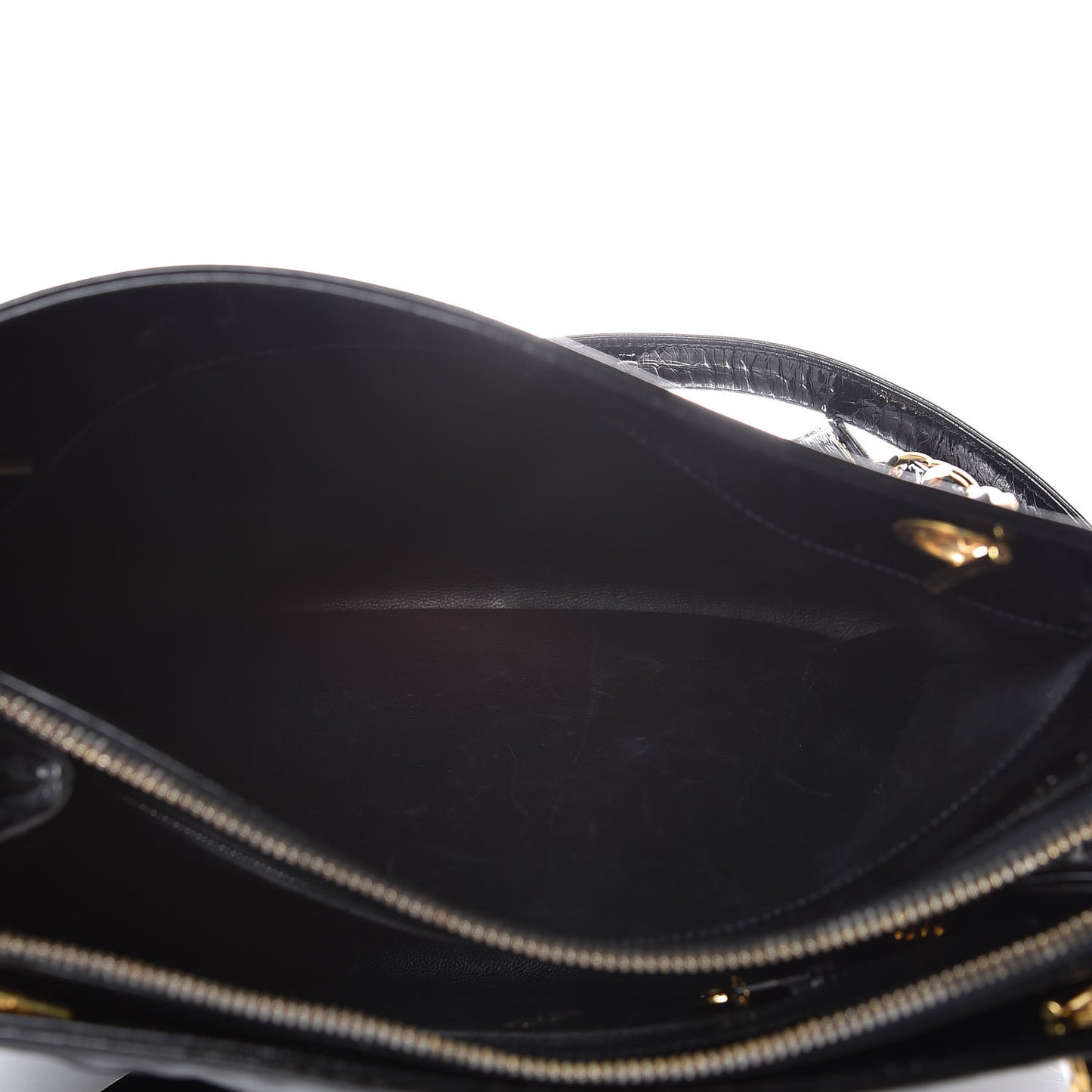 Patent CC Shoulder Bag Black