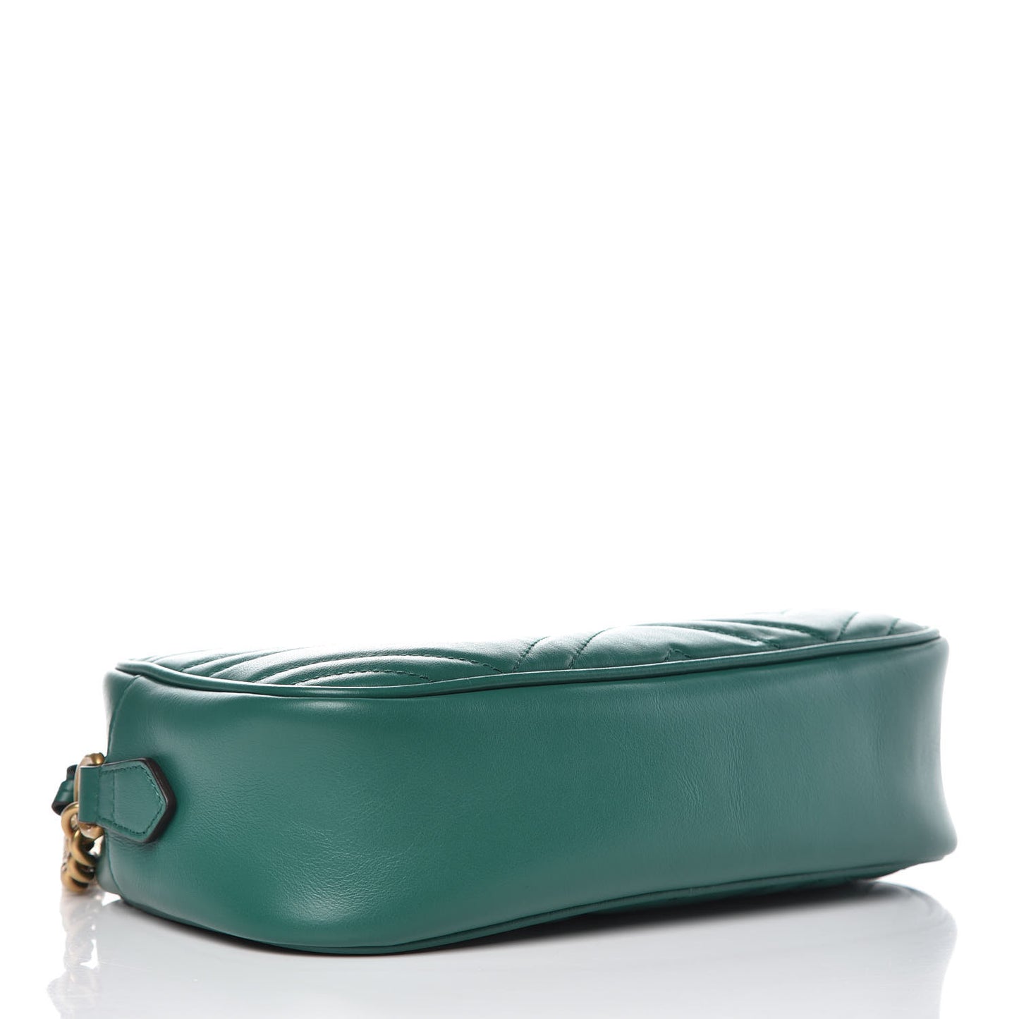 Calfskin Matelasse Small GG Marmont Chain Shoulder Bag Emerald Green