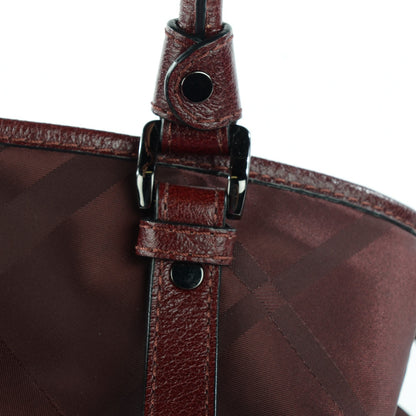 Burberry Bordeaux Canvas Check Large Tote 2 of 10