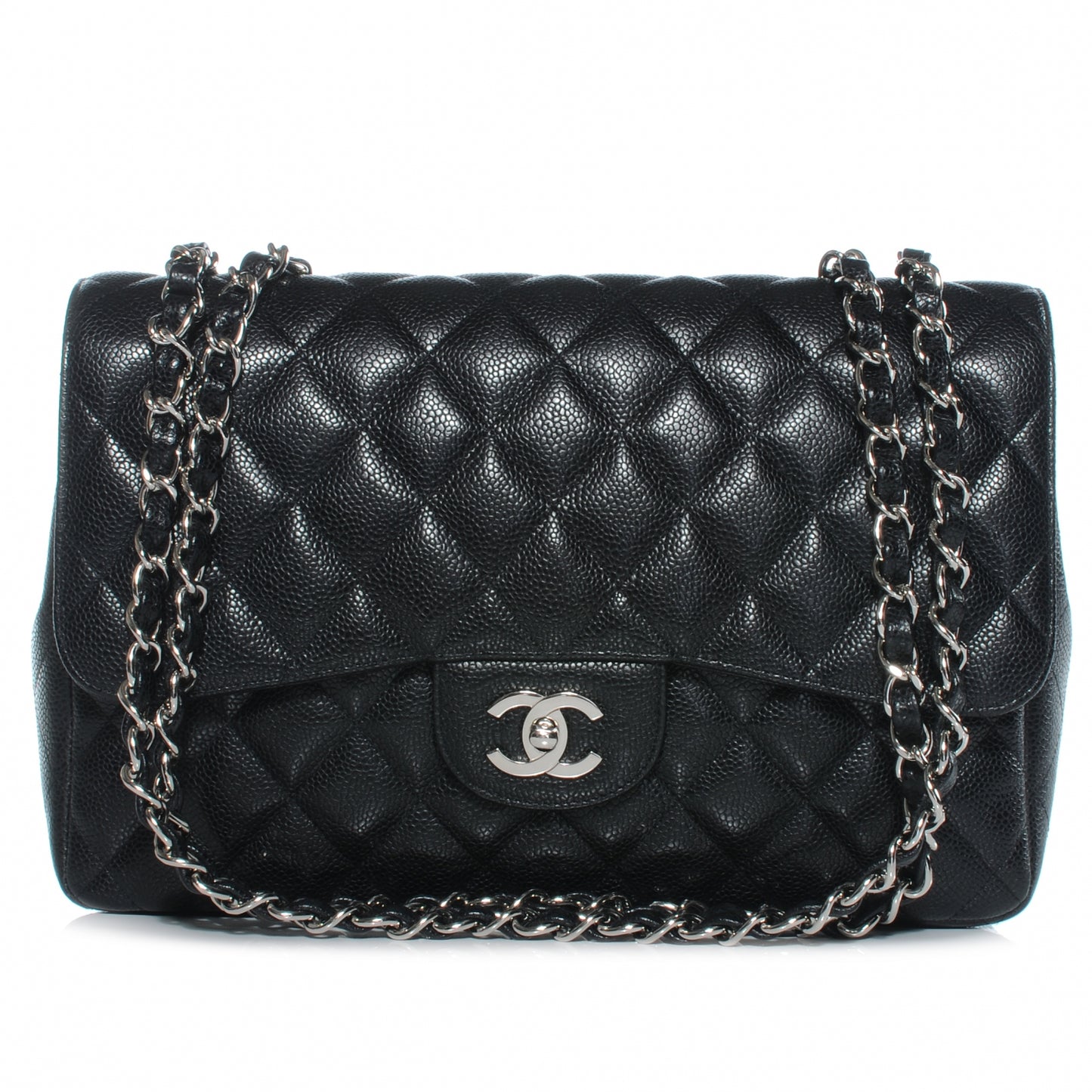 Caviar Jumbo Single Flap Black