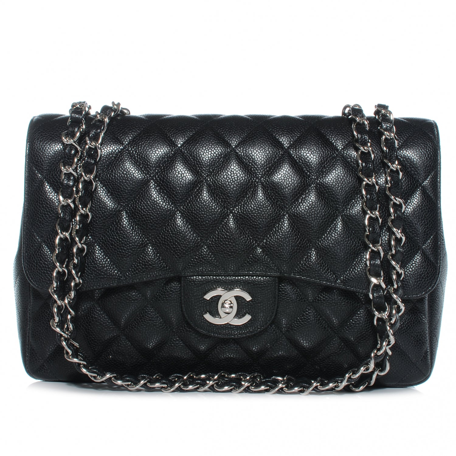 Chanel Caviar Jumbo Single Flap Black 1 of 9