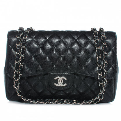 Chanel Caviar Jumbo Single Flap Black 1 of 9