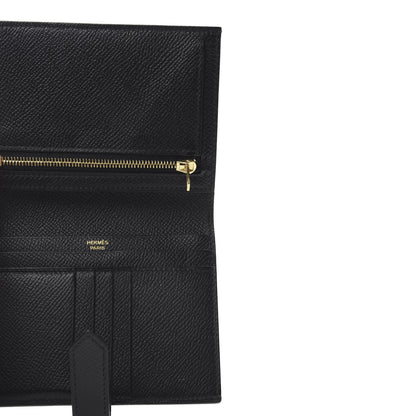 Hermes Epsom Bearn Compact Wallet Black 5 of 7