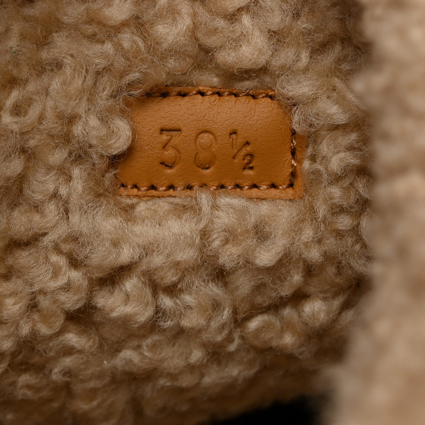 Covered Wool Monogram Textured Dollar Calfskin Shearling Horsebit Snow Boots 38.5 Underwood Blue Hazel Brown