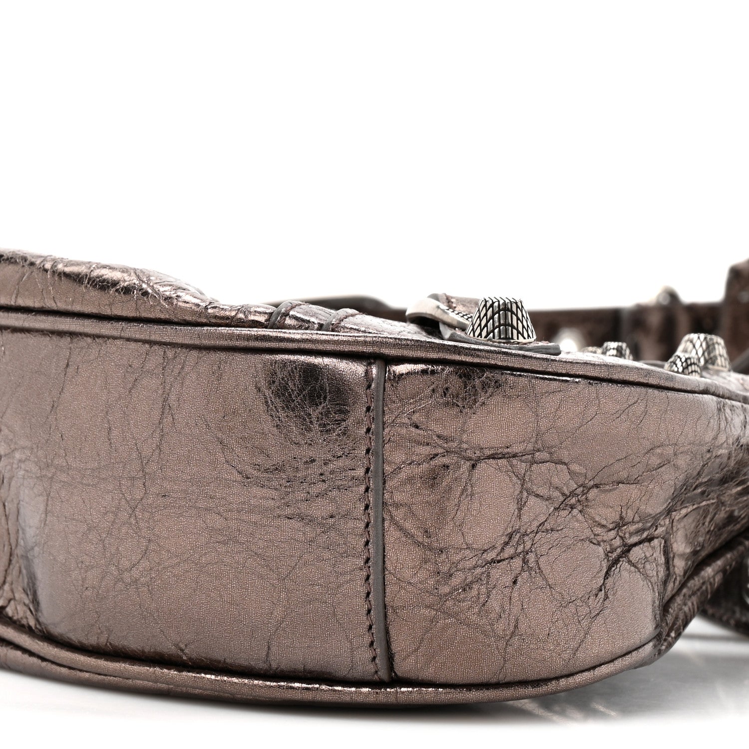 Balenciaga Metallic Agneau Arena Le Cagole Shoulder Bag XS  Dark Bronze 10 of 11