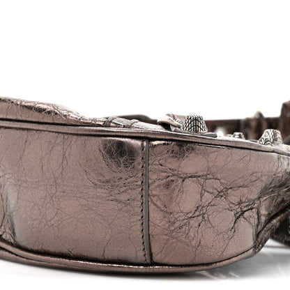 Balenciaga Metallic Agneau Arena Le Cagole Shoulder Bag XS  Dark Bronze 10 of 11