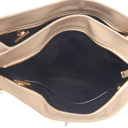 Saint Laurent Grain De Poudre Matelasse Chevron Medium Tribeca Shopping Bag Nude Powder 5 of 10