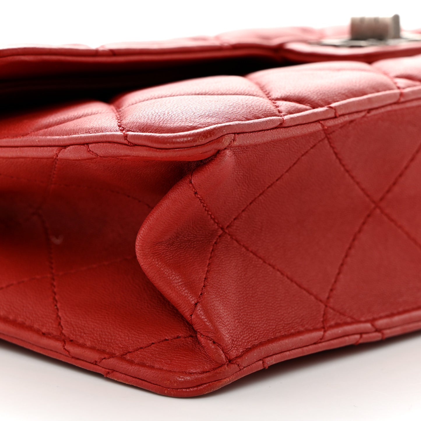 Washed Lambskin Jumbo Take Away Flap Red