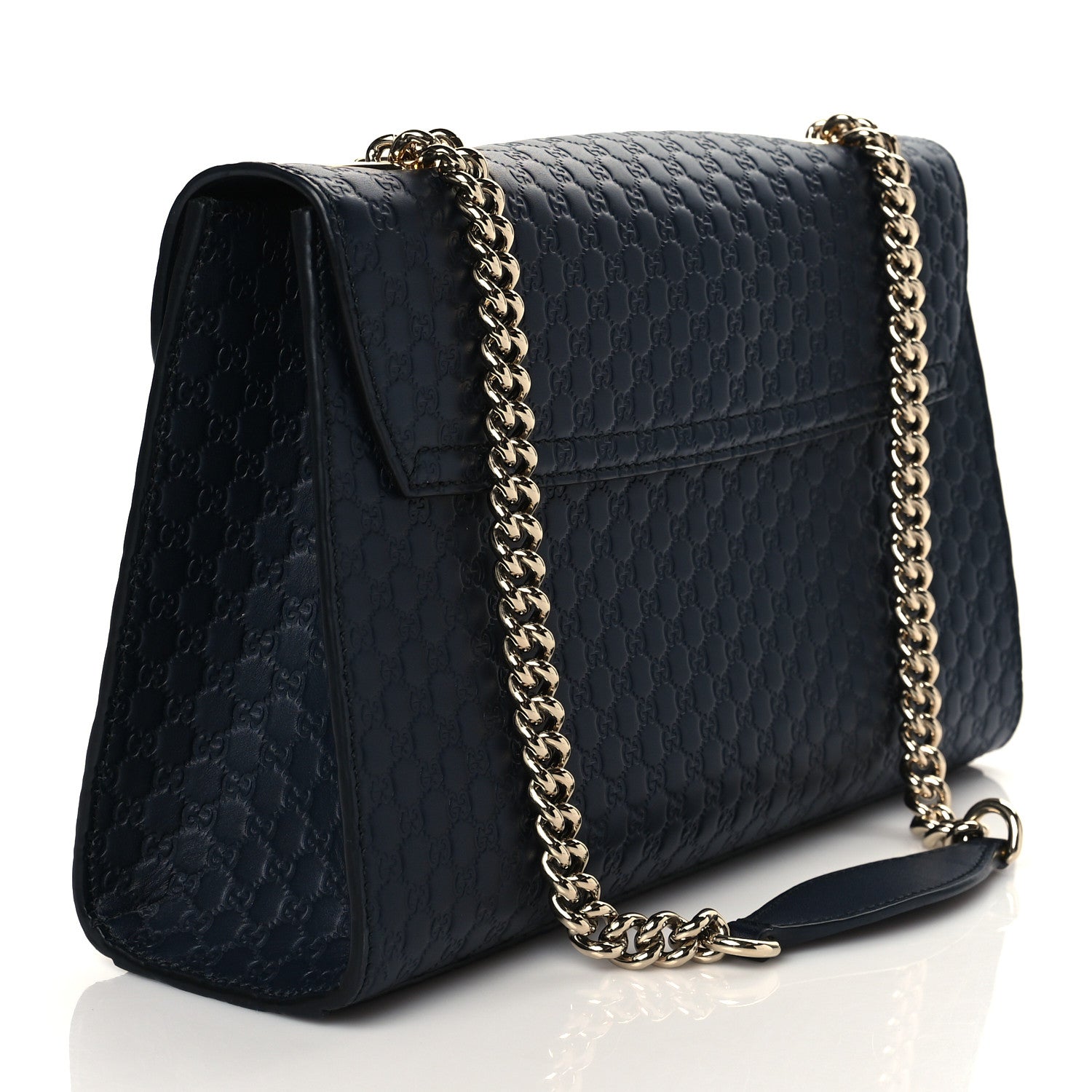 Gucci Soft Microguccissima Medium Emily Chain Shoulder Bag Blue 3 of 11