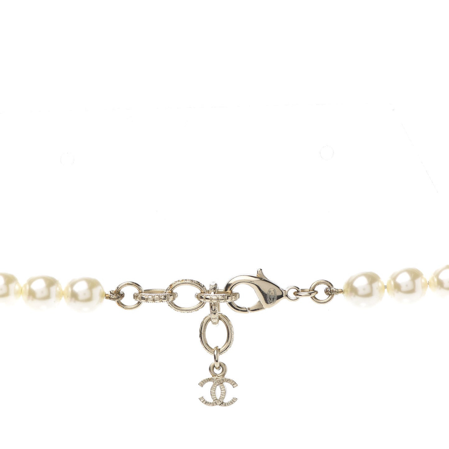 Pearl CC Long Necklace Gold