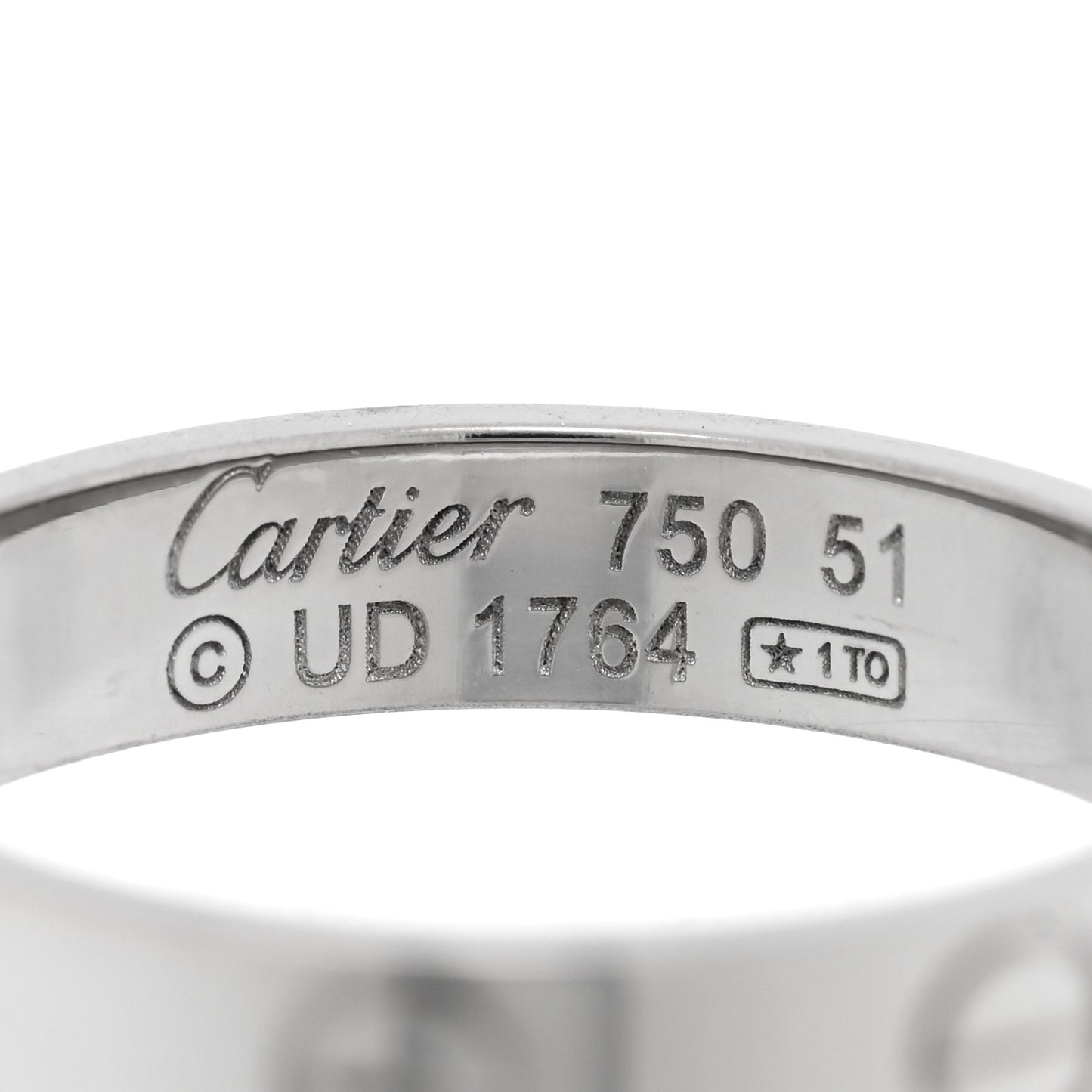 18K White Gold 3.5mm LOVE Wedding Band Ring 51 5.75