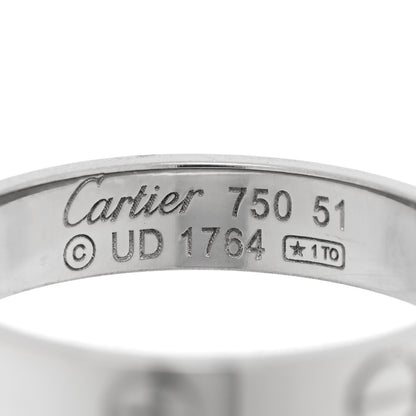 Cartier 18K White Gold 3.5mm LOVE Wedding Band Ring 51 5.75 4 of 4