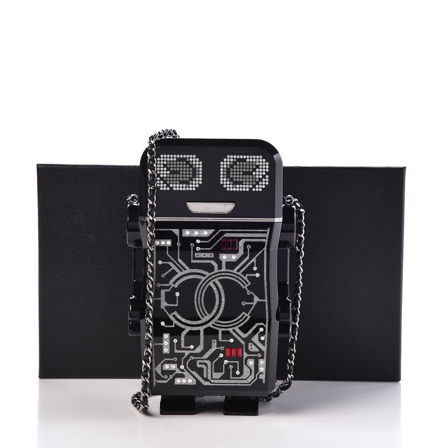 Chanel Plexiglass Crystal Robot Minaudiere Clutch Black 8 of 8