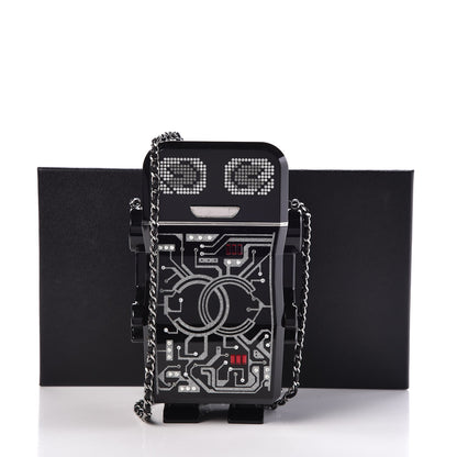 Chanel Plexiglass Crystal Robot Minaudiere Clutch Black 8 of 8