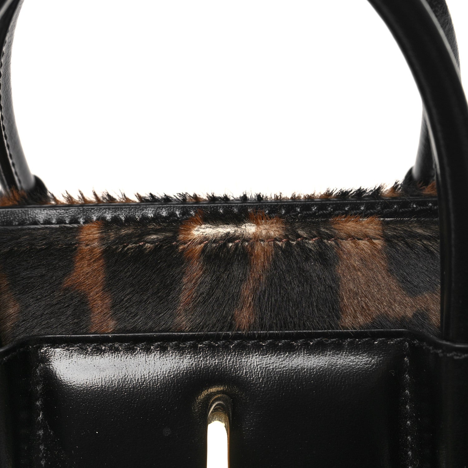 Givenchy Calf Hair Box Calfskin Leopard Print Mini Lock Antigona Shoulder Bag Black Brown 11 of 11