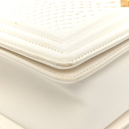 Chanel Snakeskin Medium Boy Flap White 10 of 19