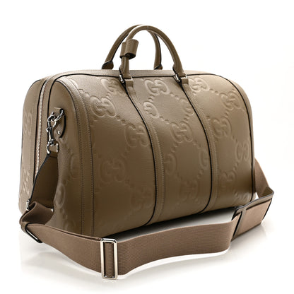 Gucci Piuma Calfskin Jumbo GG Embossed Large Duffle Bag Good Taupe 2 of 8