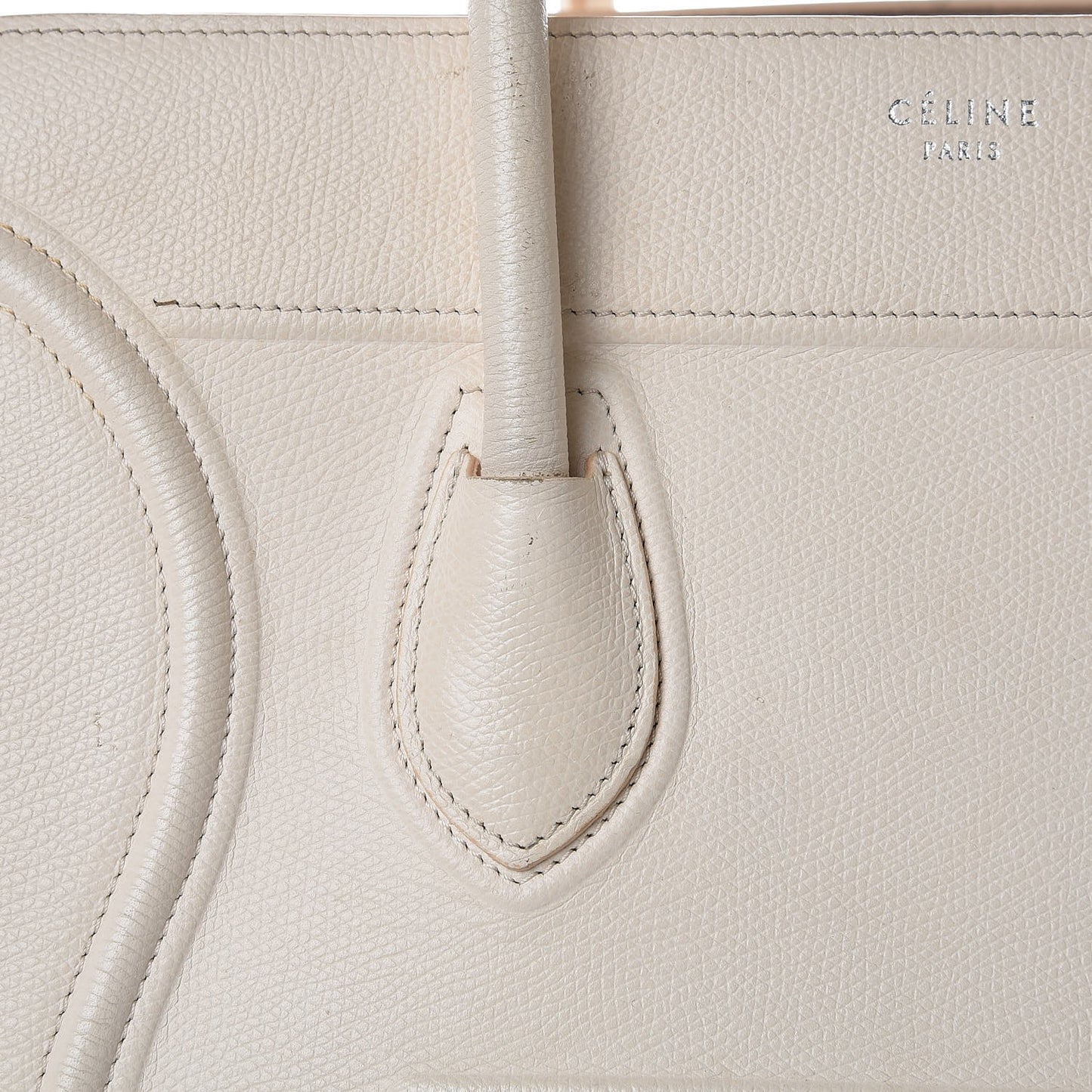 Grained Calfskin Medium Phantom Luggage Cream