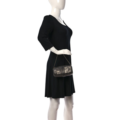 Chanel Metallic Lambskin Horizontal Quilt Pochette Dark Grey 2 of 10