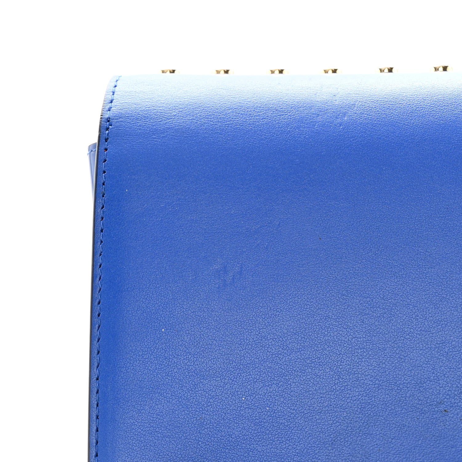 Christian Louboutin Calfskin Spikes Paloma Clutch Blue 11 of 17