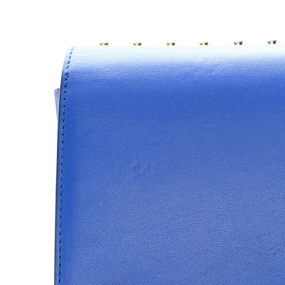 Christian Louboutin Calfskin Spikes Paloma Clutch Blue 11 of 17