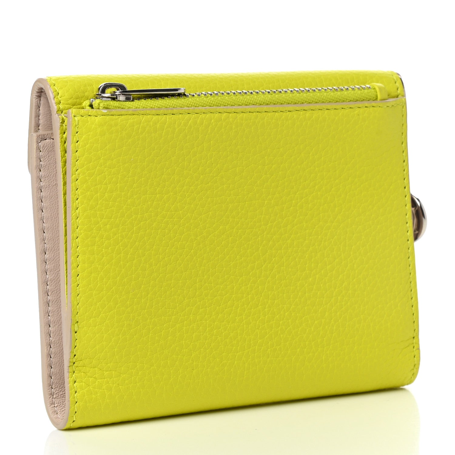 Christian Dior Bullcalf Diorissimo Medium Envelope Wallet Vert Acide 3 of 8