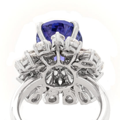 Parker & West by FASHIONPHILE 18K White Gold Diamond Tanzanite Oval Cocktail Ring 53 6.5 8 of 9