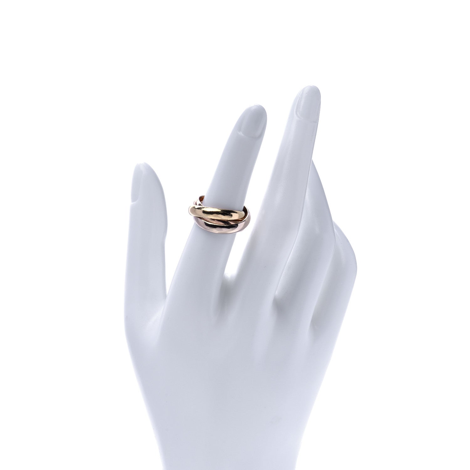 Cartier 18K Pink Yellow White Gold Trinity Ring 52 6 2 of 7