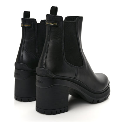Prada Vitello Montana Lug Sole Chelsea 55mm Boots 40 Black 4 of 8
