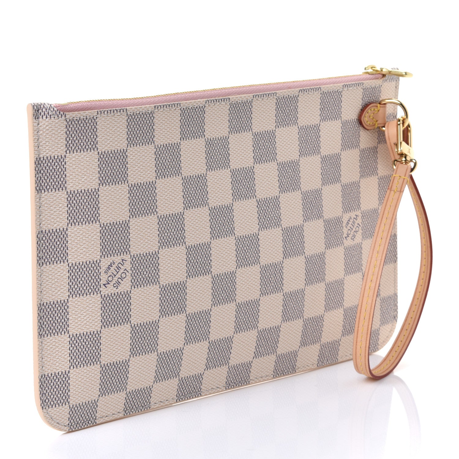 Louis Vuitton Damier Azur Neverfull MM GM Pochette Rose Ballerine 2 of 4
