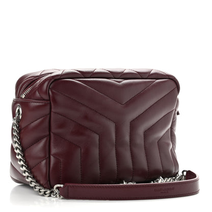 Saint Laurent Calfskin Y Quilted Monogram Small Loulou Bowling Bag Rouge Legion 3 of 10