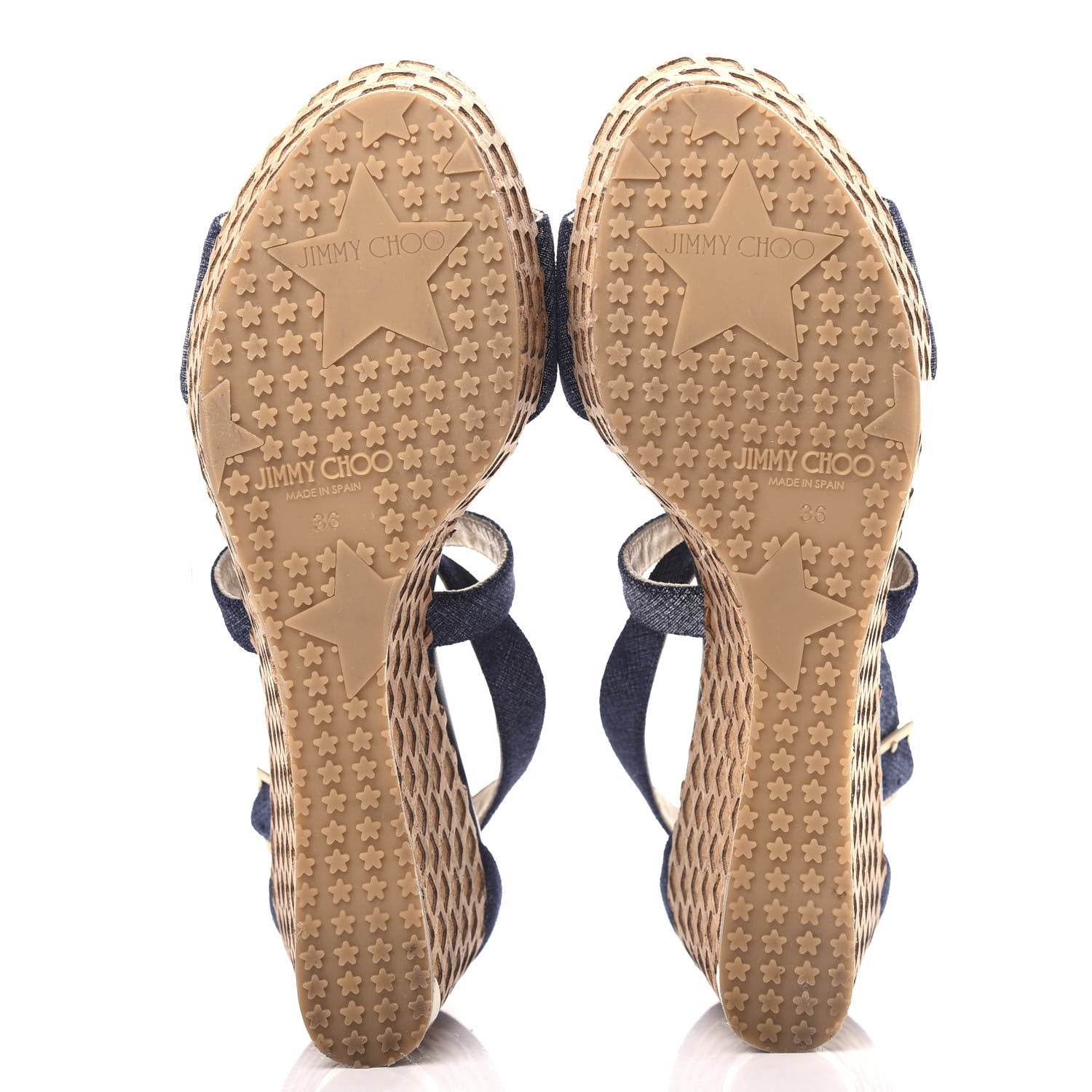 Jimmy Choo Denim Cork Wedge Sandals 36 6 of 9