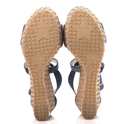 Jimmy Choo Denim Cork Wedge Sandals 36 6 of 9