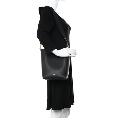 Celine Soft Grained Calfskin Small Sangle Bucket Bag Black 2 of 9