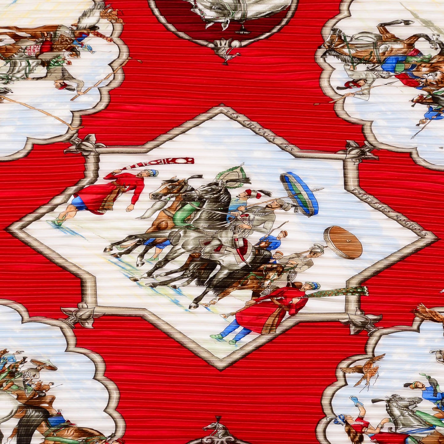 Silk Plisse Chevaux Des Moghols Scarf 90