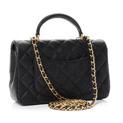 Chanel Caviar Quilted Mini Top Handle Rectangular Flap Black 3 of 11