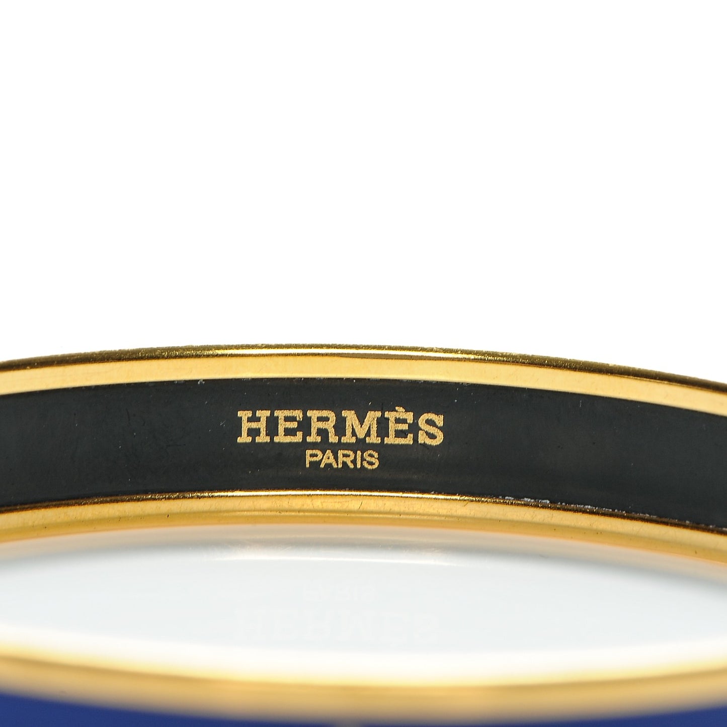 Enamel Printed Narrow Caleche Bracelet 70 Bleu Royal