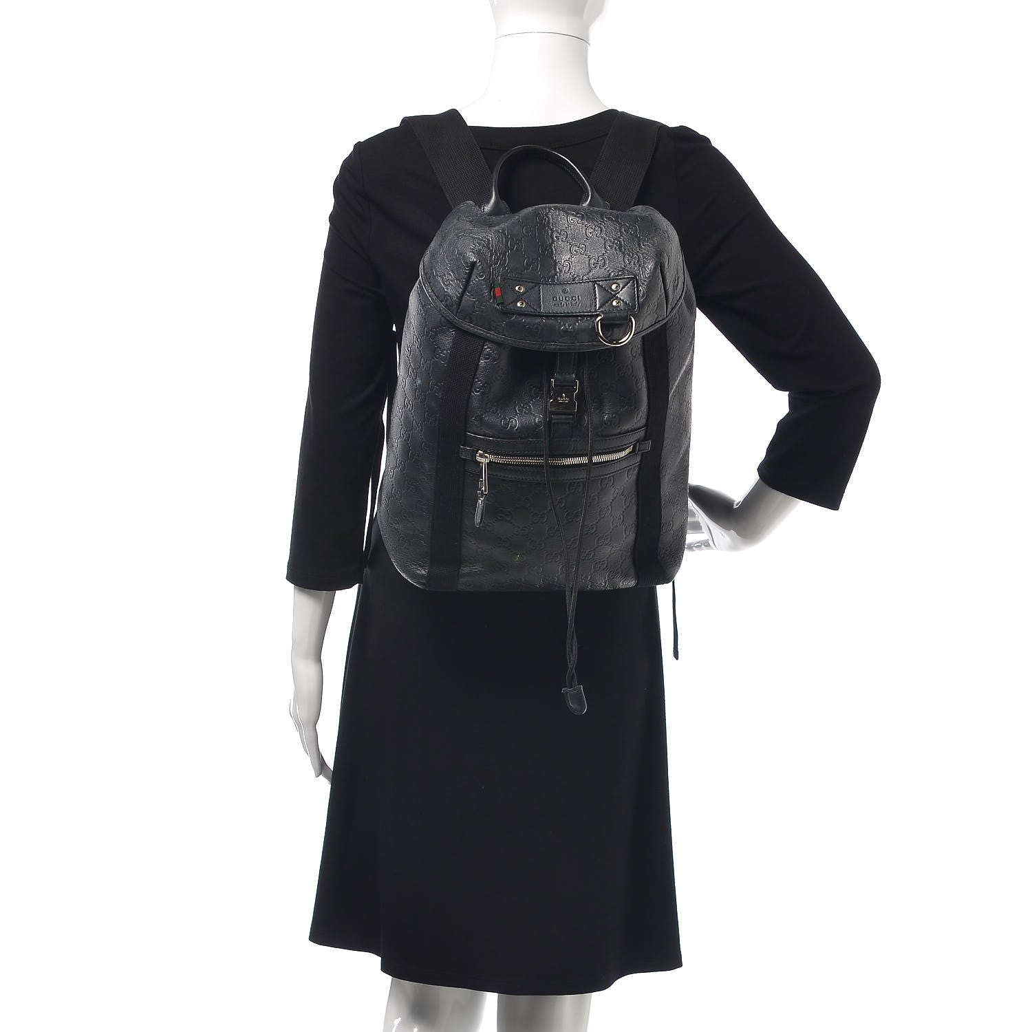 Gucci Guccissima Single Buckle Backpack Black 2 of 21
