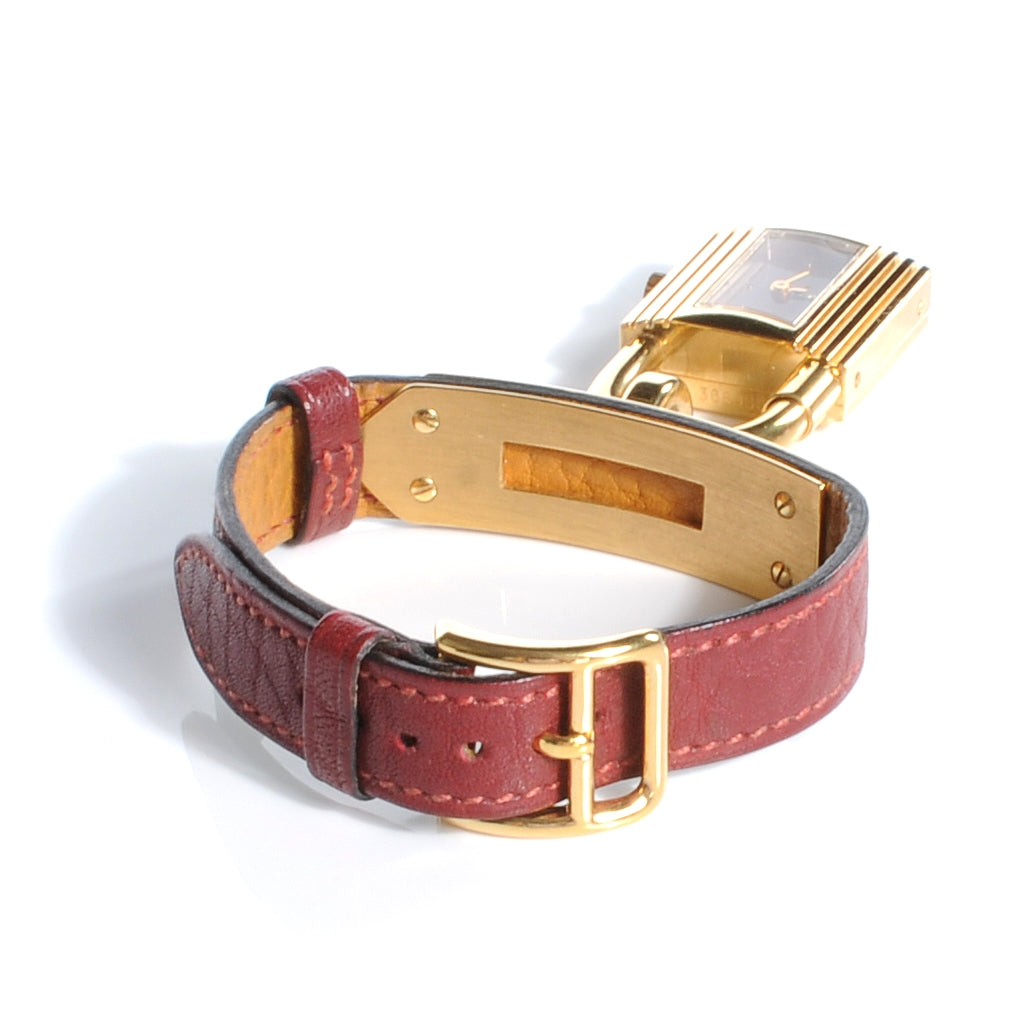 Hermes Stainless Steel Clemence 20mm Kelly Cadena Quartz Watch Rouge 4 of 6