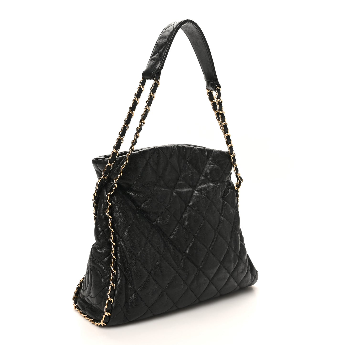 Calfskin Quilted Medium Chain Me Hobo Black